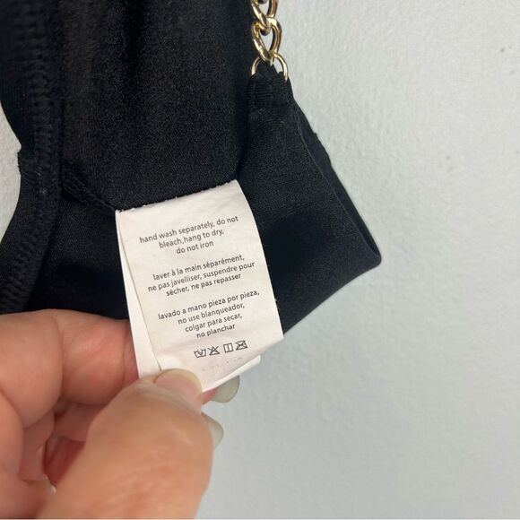 WEWOREWHAT Black Gold Chain Strap Top Bra Cami Scoopneck Adjustable Sz S or 4 - Picture 14 of 14